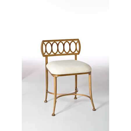 Canal Street Vanity Stool with Oval Motif